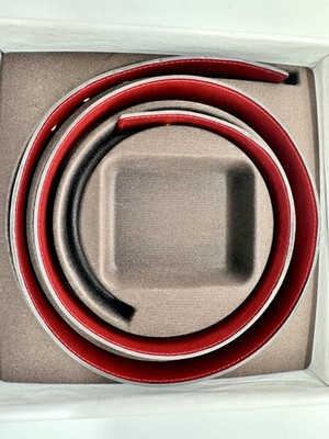Hermès Gürtel Leder Wendegürtel Schwarz Rot 90 cm Unisex 3,2 cm