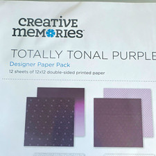 Creative Memories Totally Tonal Purple Ice Designer Paper Pack 12 Sheets 12x12