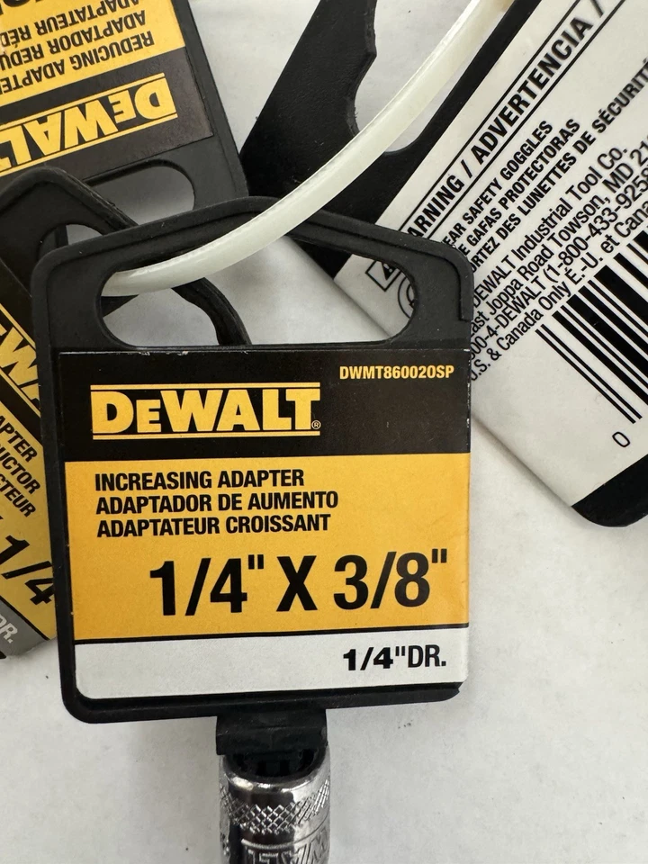DEWALT Juego de 5 Adaptadores y Reductores de Enchufe 1/4, 3/8, 1/2, 3/4 Unidad NUEVO con Etiquetas Foto 3 de 4