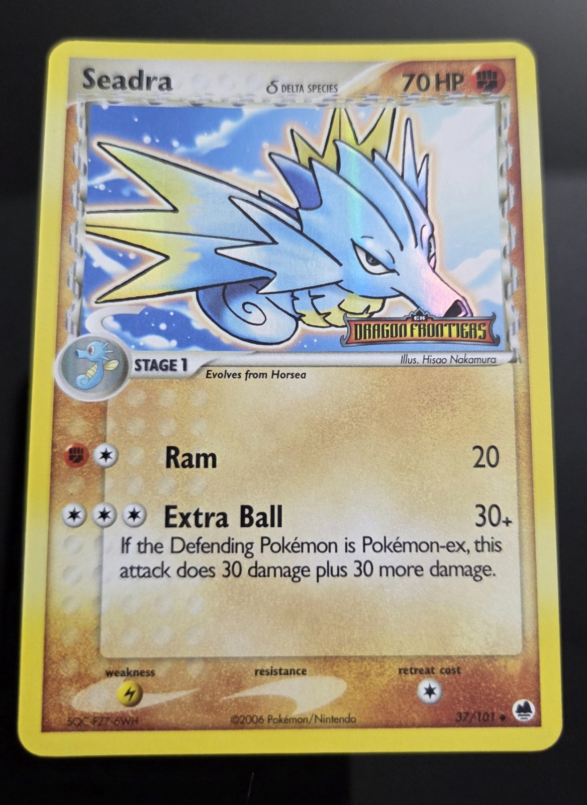 POKEMON SEADRA 37/101 DRAGON FRONTIERS DELTA STAGE 1 70HP REVERSE HOLO ENGLISH