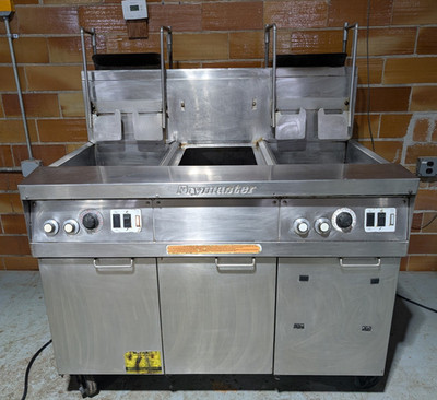 Frymaster MJ245EBLSD Natural Gas Deep Fryer 3 Bays, 2 Fryer Vats, 1 Empty Bay