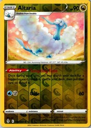 Altaria Reverse Holo Rare SWSH07: Evolving Skies 106/203