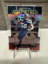 2023 Panini Select - Concourse Derick Hall #85 Black & Red Prizm Die-Cut (RC)