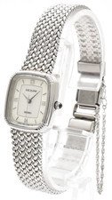 SEIKO Exceline 7321-6600 Silver Diamond Quartz Women's Watch Vintage