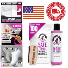 Shoe Cleaner Kit with Brush and Bottle Safe for Leather Fabric and Suede