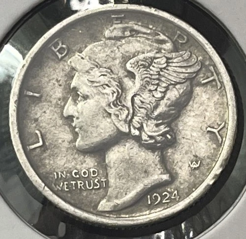 1924 Mercury Dime AU