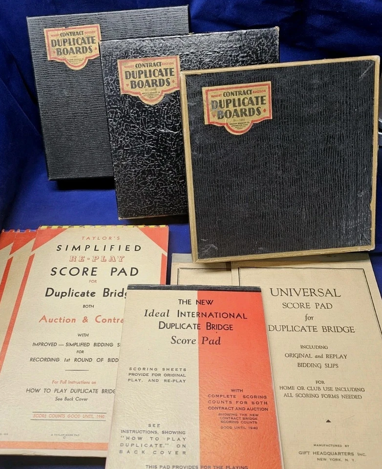 Tableros duplicados de contrato Milton Bradley Whist Bridge de colección (3) 6 almohadillas de puntuación Foto 2 de 4