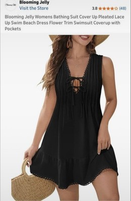 NEW Blooming Jelly beach coverup Dress- size L- black