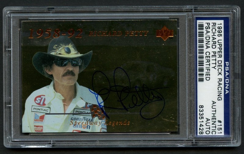 Richard Petty #151 signed autograph 1995 Upper Deck Racing Card PSA Slabbed