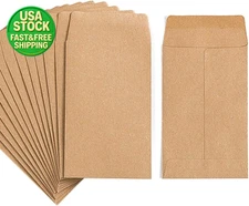 200 Pack Small Kraft Coin Envelopes Self Seal Seed Stamp Storage 2.25x3.5