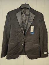 NWT Kenneth Cole Men Black Tuxedo Sport Coat Blazer Jacket 40S Ready Flex 2 Tone