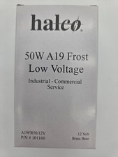 Halco 101160 12 Pack 50 Watt A19 12 Volt - Frost - 1,500 Life Hours - 580 Lumens