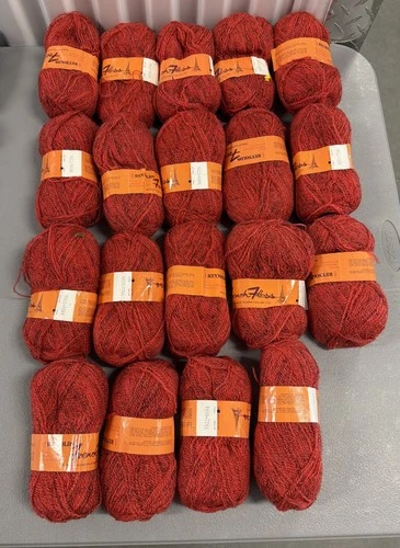19 Reynolds "French Floss" Vintage Yarn One Skein Wool/Mohair Blend Coral/Salmon - product listing photo