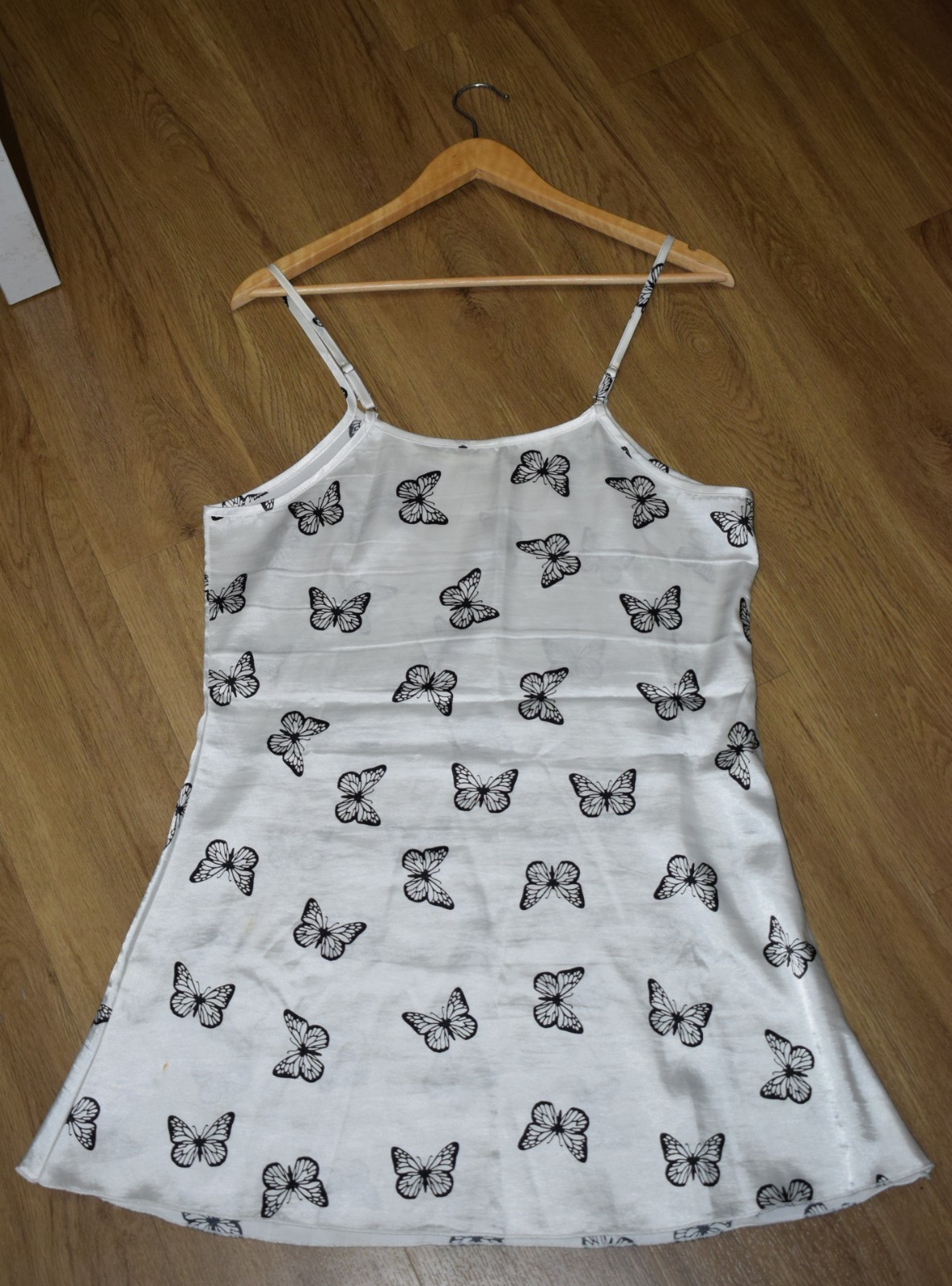 Y2K Aesthetic White Satin Butterfly Mini Dress image 4