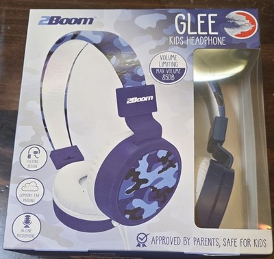 2Boom GLEE KIDS HEADPHONES BLUE W/MICROPHONE VolumeSafe (Max 85db) FOR KIDS NEW