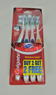 Colgate 360 Adult Toothbrush MEDIUM 4 Pack
