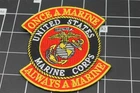 U.S. Marine Corps "ONCE A MARINE ALWAYS A MARINE" PATCH NEW IRON-ON U.S.M.C.