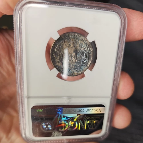 1958 Toned Washington Quarter NGC Certified MS66 Blue rainbow 🌈 toning!