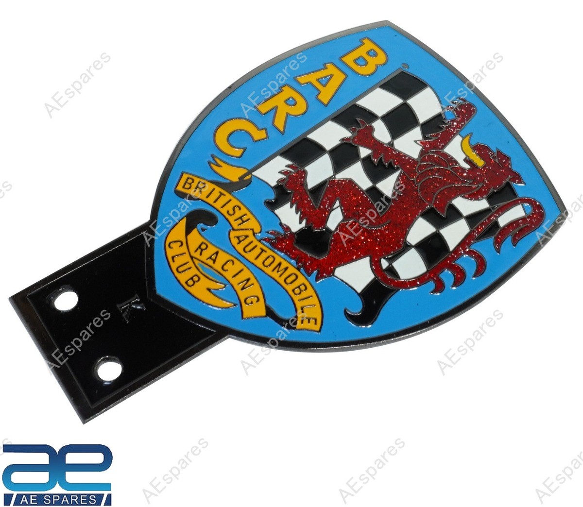 BRITANNIQUE AUTOMOBILE COURSE Club Voiture Grille Badge Avec Noir Bas