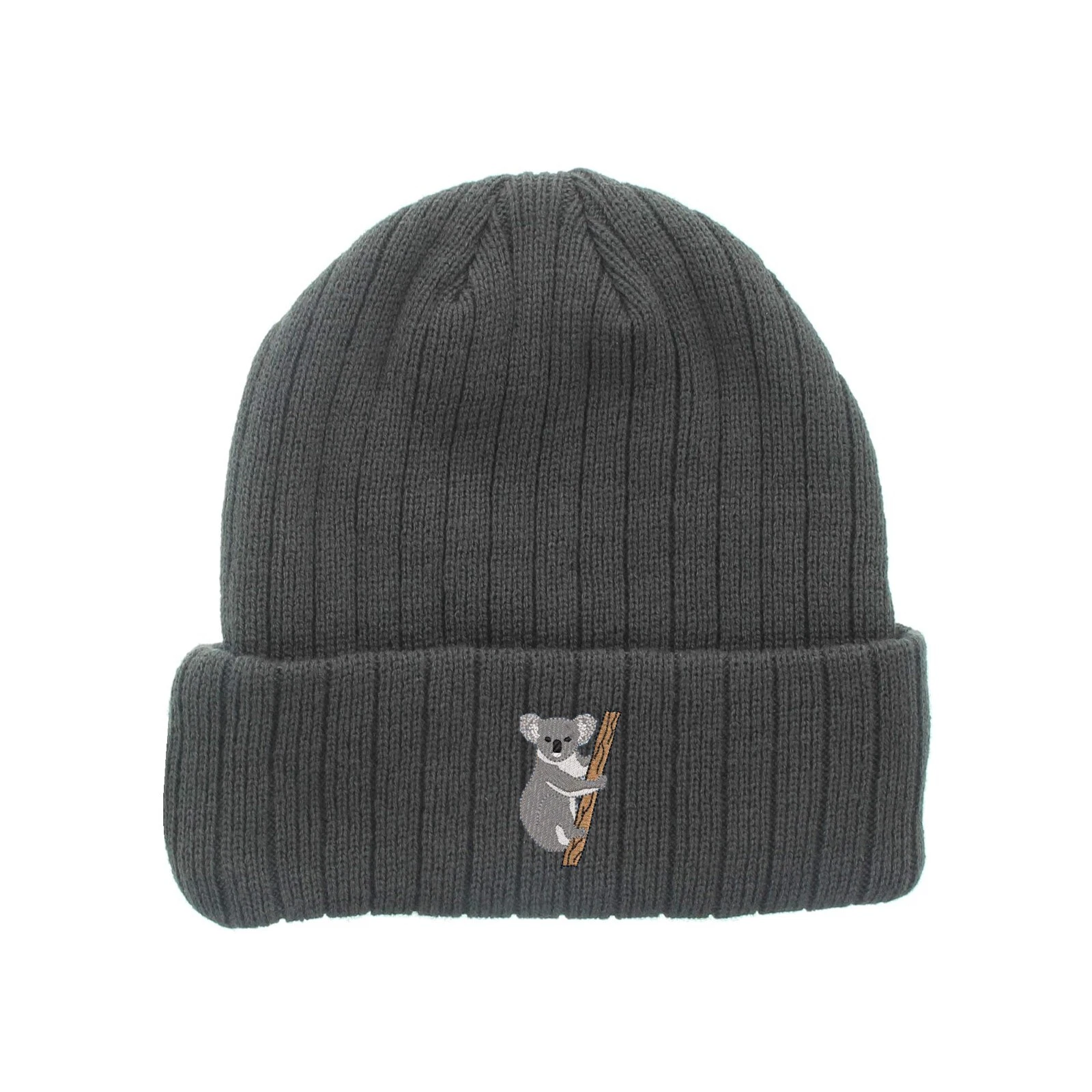 Koala embroidered fleece beanie hat, insulated beanie