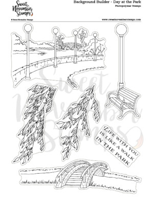 Sweet November Stamps, clear stamp, Background Builder: Day at the Park