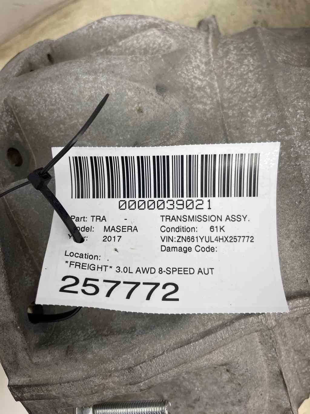 2017-2020 MASERATI LEVANTE OEM 3.0L AWD 8-SPEED AUTOMATIC TRANSMISSION GEARBOX