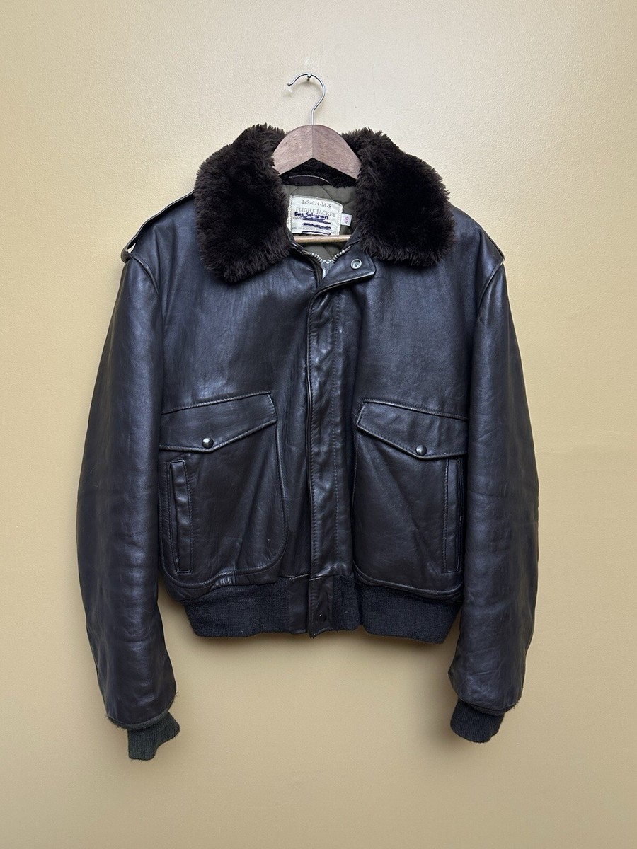 ジャケット・アウター SCHOTT 674MS SIZE 44 Vintage Schott NYC I-S 674 M-S Brown Leather G1 Flight Jacket size