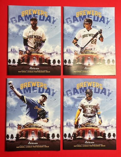 2023 MILWAUKEE BREWERS ARIZONA DIAMONDBACKS Set of 4 Postseason Program & 4 Card - Picture 2 of 12