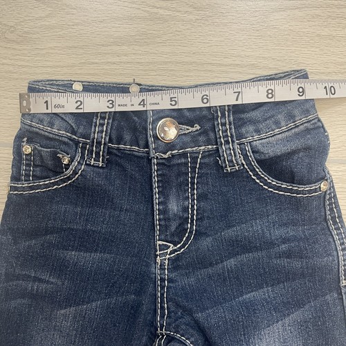 Wired Heart Dark Wash Bling Western Cowgirl Bootcut Jeans Little Girls Size 5 - Picture 11 of 17