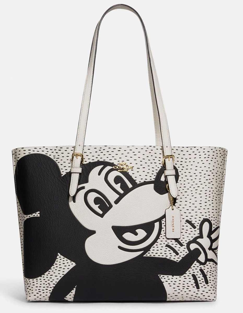 NWT Coach Disney Mickey Mouse X Keith Haring LARGE Mollie Tote | eBay
