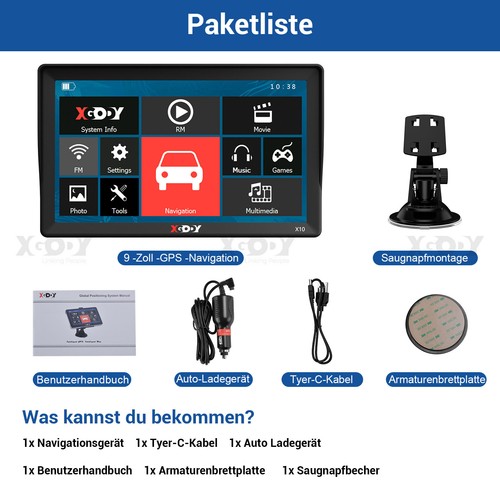 2025 XGODY 9 Zoll GPS Navi Navigation für Auto LKW PKW Navigationsgerät LKW PKW - Bild 15 von 15