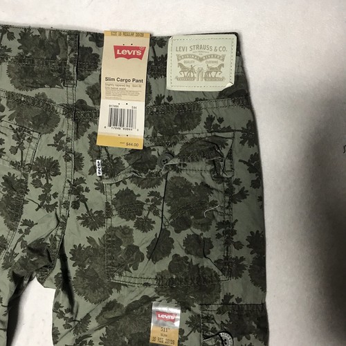 Levis Pants Kids 16 Regular 28X28 Green Flora 511 Slim Cargo Tapered Leg NWT - Picture 9 of 11
