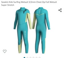 seaskin wetsuit 3/2 mm Chest Zip Girls 16