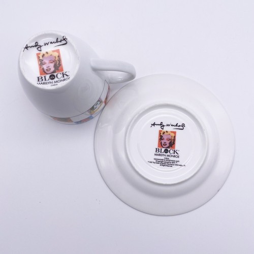 Marilyn Monroe Andy Warhol Block Tea Cup & Saucer 1997 Art Print Check Design - Picture 5 of 6