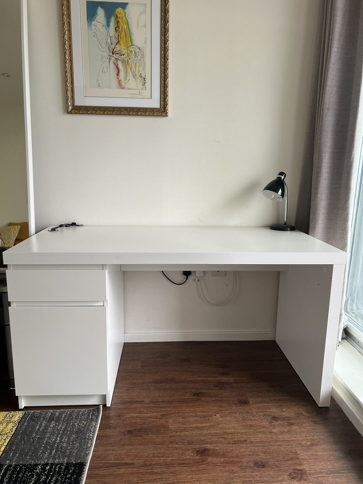 White IKEA Malm Desk Used eBay