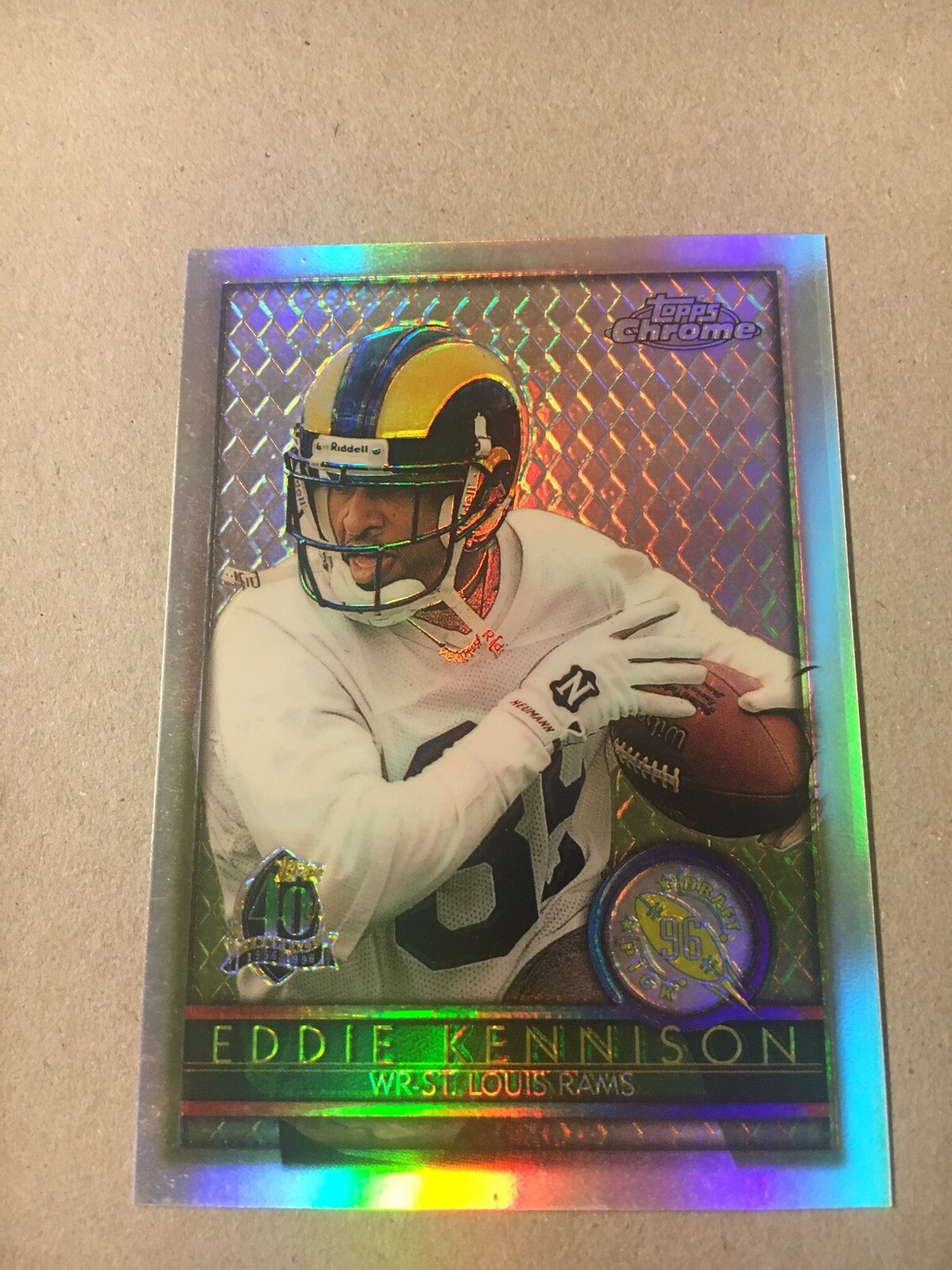 1996 Topps Chrome Refractor Eddie Kennison RC Read Description