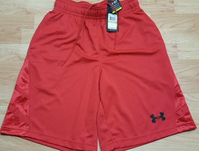 Under Armour S Small Big Timin Basketball Shorts 10'' Inseam Heat Gear Red