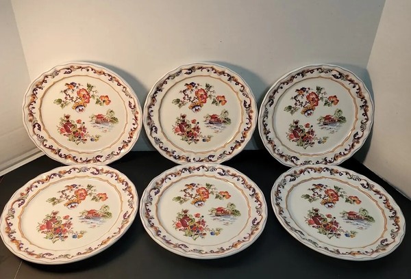 6 PLATO DE ENSALADA/POSTRE MERCADO MUNDIAL "WOM35" 8 1/4" PORTUGAL DESCONT aspecto oriental