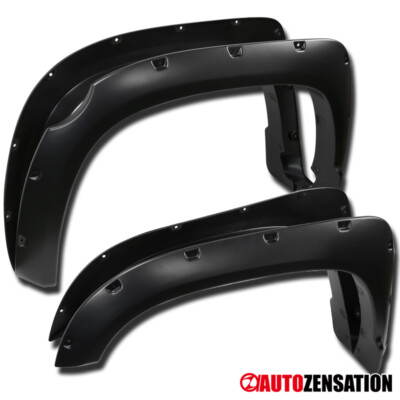 Fit 2014-2021 Toyota Tundra Black Pocket Style Fender Flares Wheel Protector 4PC