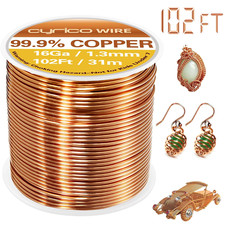 99.9 Pure Copper Wire, 16 Gauge 102 Feet Solid Copper Wire for Jewelry Making C