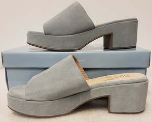 light blue mule shoes