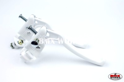 Dia-Compe MX128 - Tech 6 White Brake Levers - Suits Old School BMX 