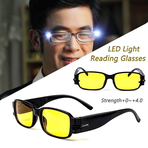 Anti Eyestrain UV Protection Reading Glasses LED Light Night Presbyopic
