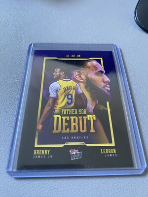 Topps Now - NBA LeBron James  & Bronny James Jr -  Father Son Debut Card 