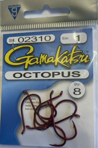 Gamakatsu Red Octopus Fishing Hooks Salmon Steelhead choose Size 1 2 8 1/0 3/0 - Picture 6 of 10