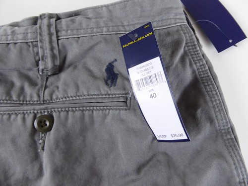 Pantalones cortos Polo Ralph Lauren 100 % algodón sarga excedente nuevos con etiquetas $75 - $85 con flequillo - Imagen 43 de 77