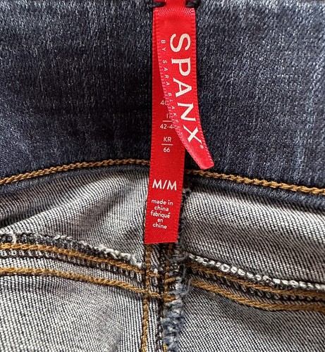 Pantalones de mezclilla ajustados al tobillo Spanx para mujer talla mediana azul desgastado - Imagen 7 de 14