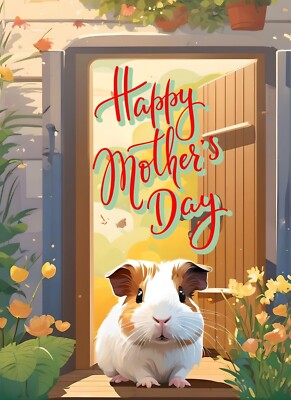 Happy Mother's Day Guinea Pig Home Greeting Card A5 Cards Mum Mummy ...