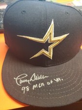 LARRY DIERKER AUTOGRAPHED BASEBALL CAP HOUSTON ASTROS WITH COA WITH INSCRIPTION