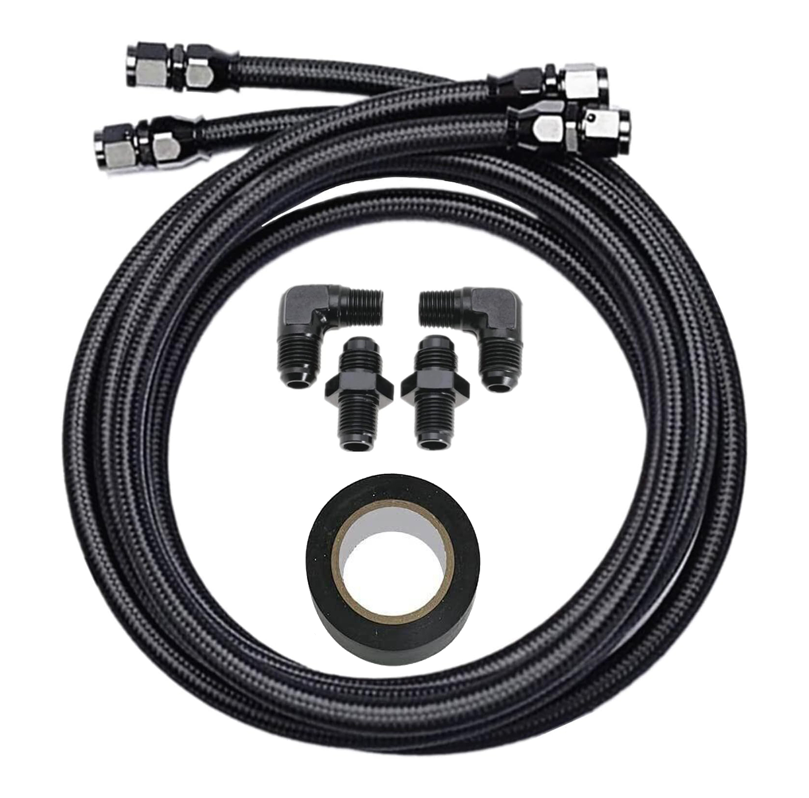 For GM 4L60E 4L65E TH350 TH400 Automatic Transmission Cooler 6AN Hose Line Kit 